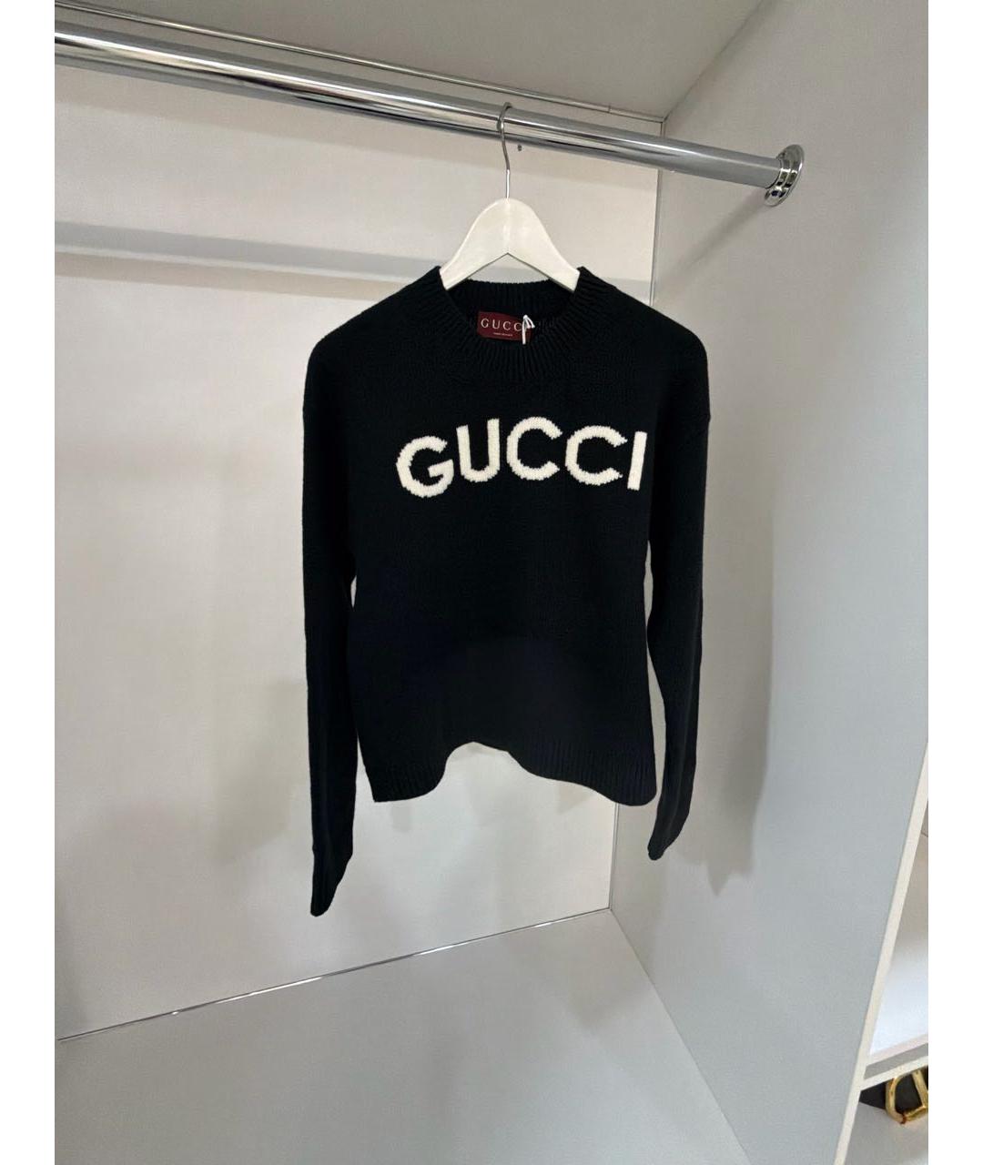 GUCCI Черный шерстяной джемпер / свитер, фото 6