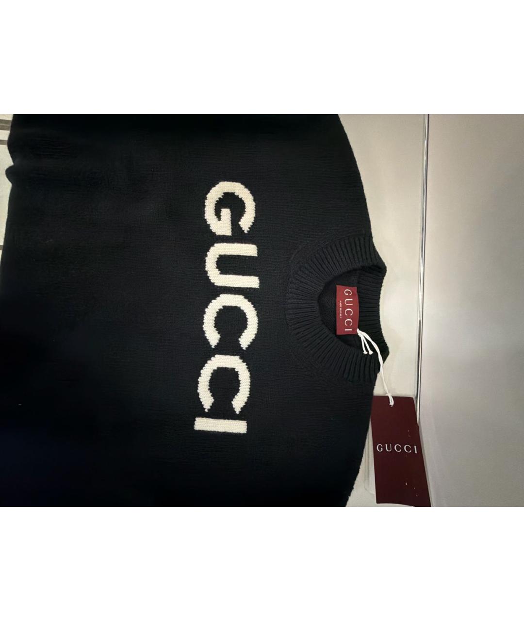 GUCCI Черный шерстяной джемпер / свитер, фото 4