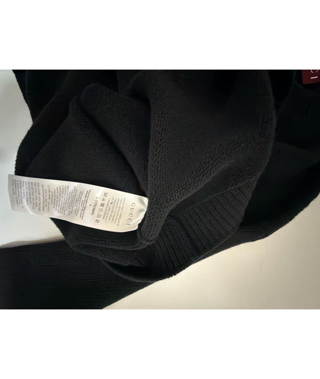GUCCI Черный шерстяной джемпер / свитер, фото 5