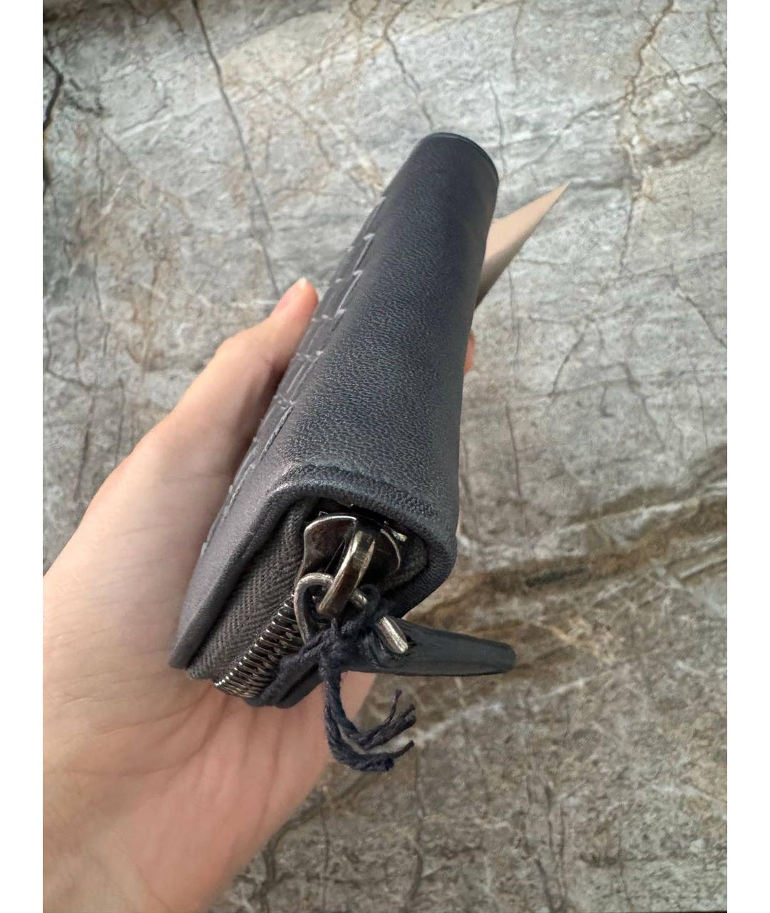 BOTTEGA VENETA Серый кожаный кардхолдер, фото 5