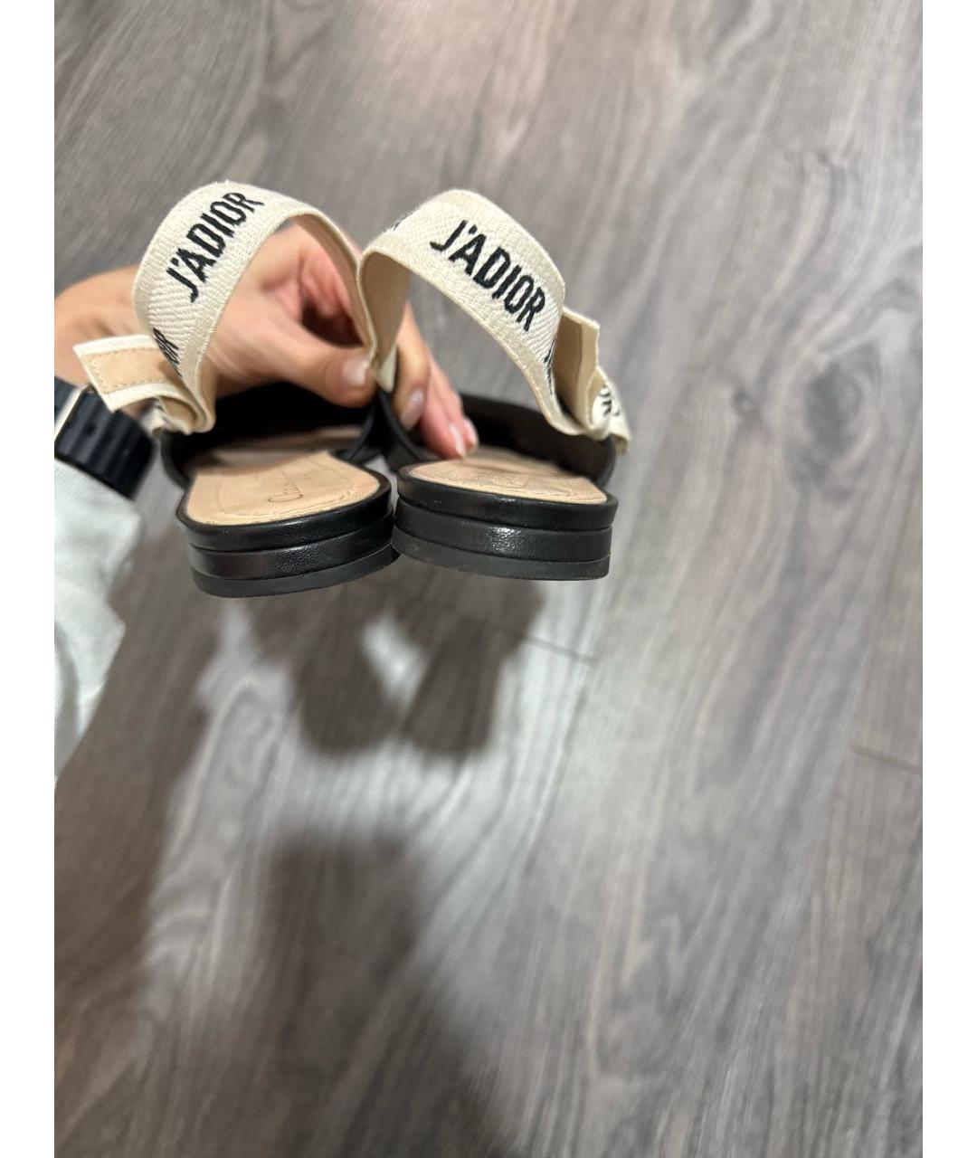 CHRISTIAN DIOR Черные кожаные балетки, фото 4