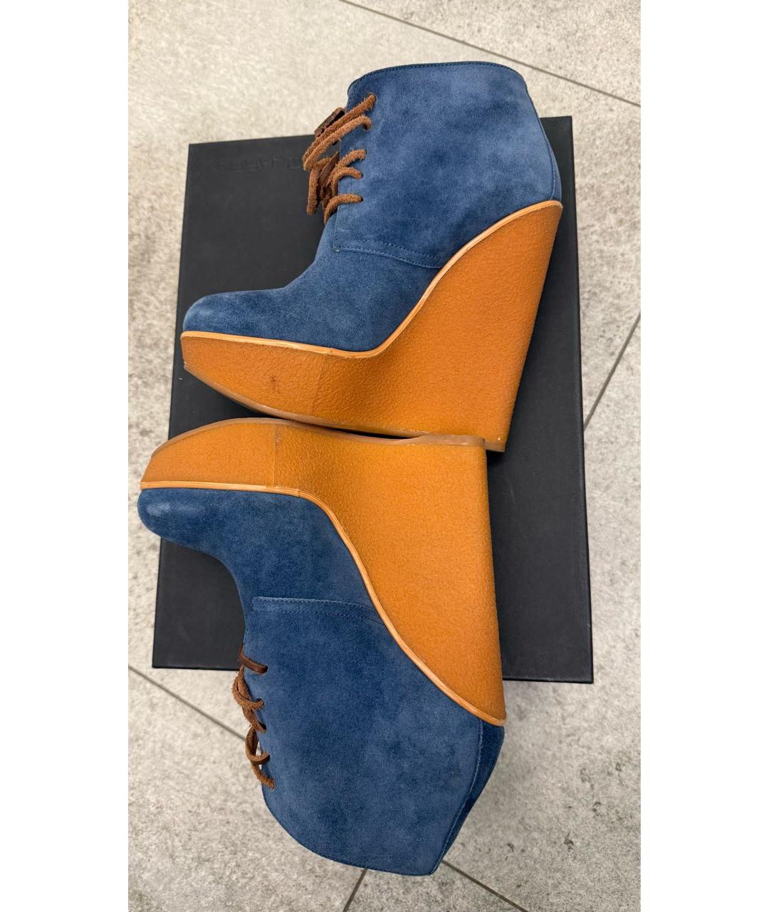 DSQUARED2 Синие замшевые ботильоны, фото 6