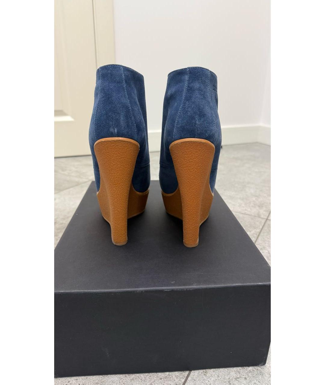 DSQUARED2 Синие замшевые ботильоны, фото 4