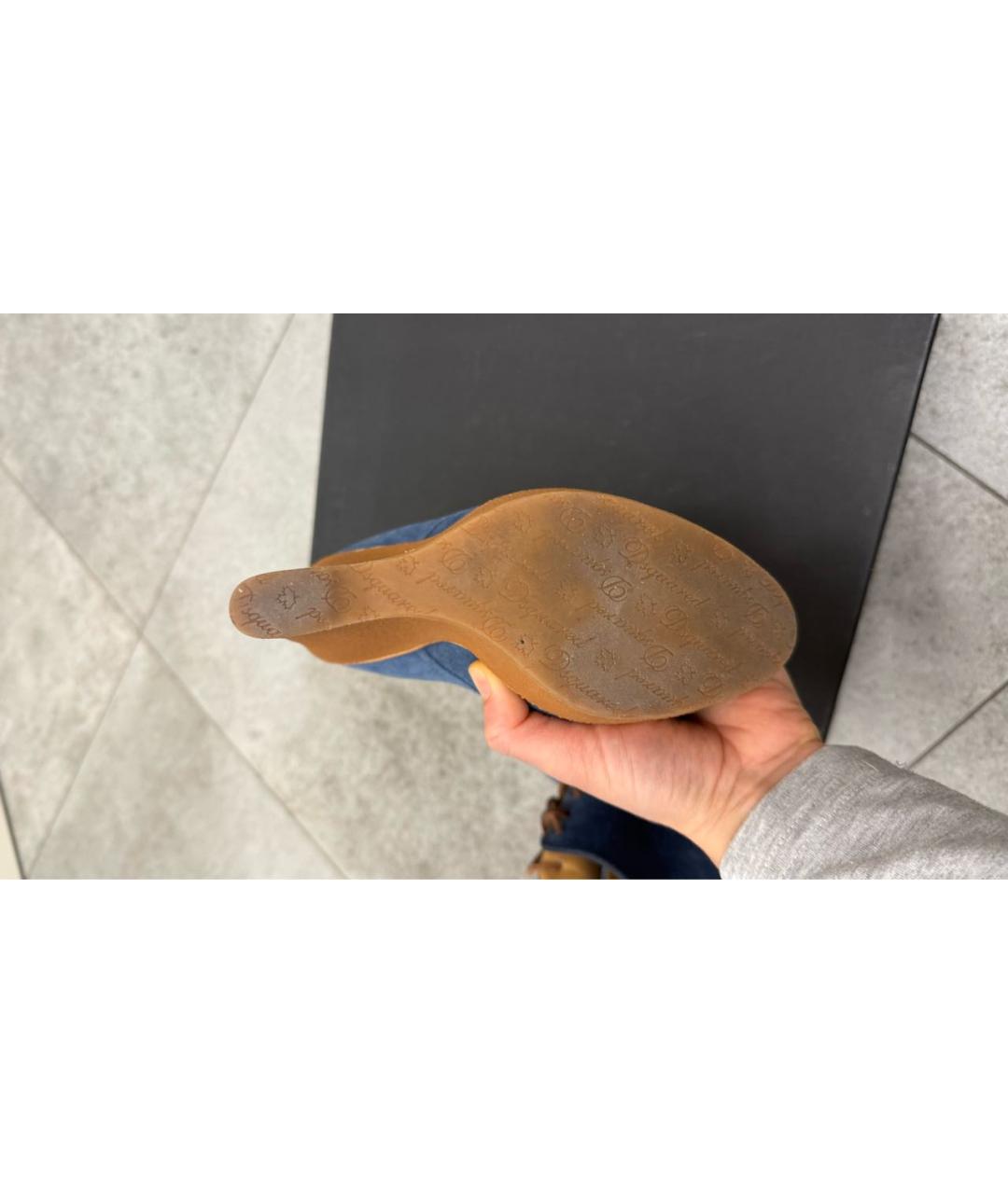 DSQUARED2 Синие замшевые ботильоны, фото 8