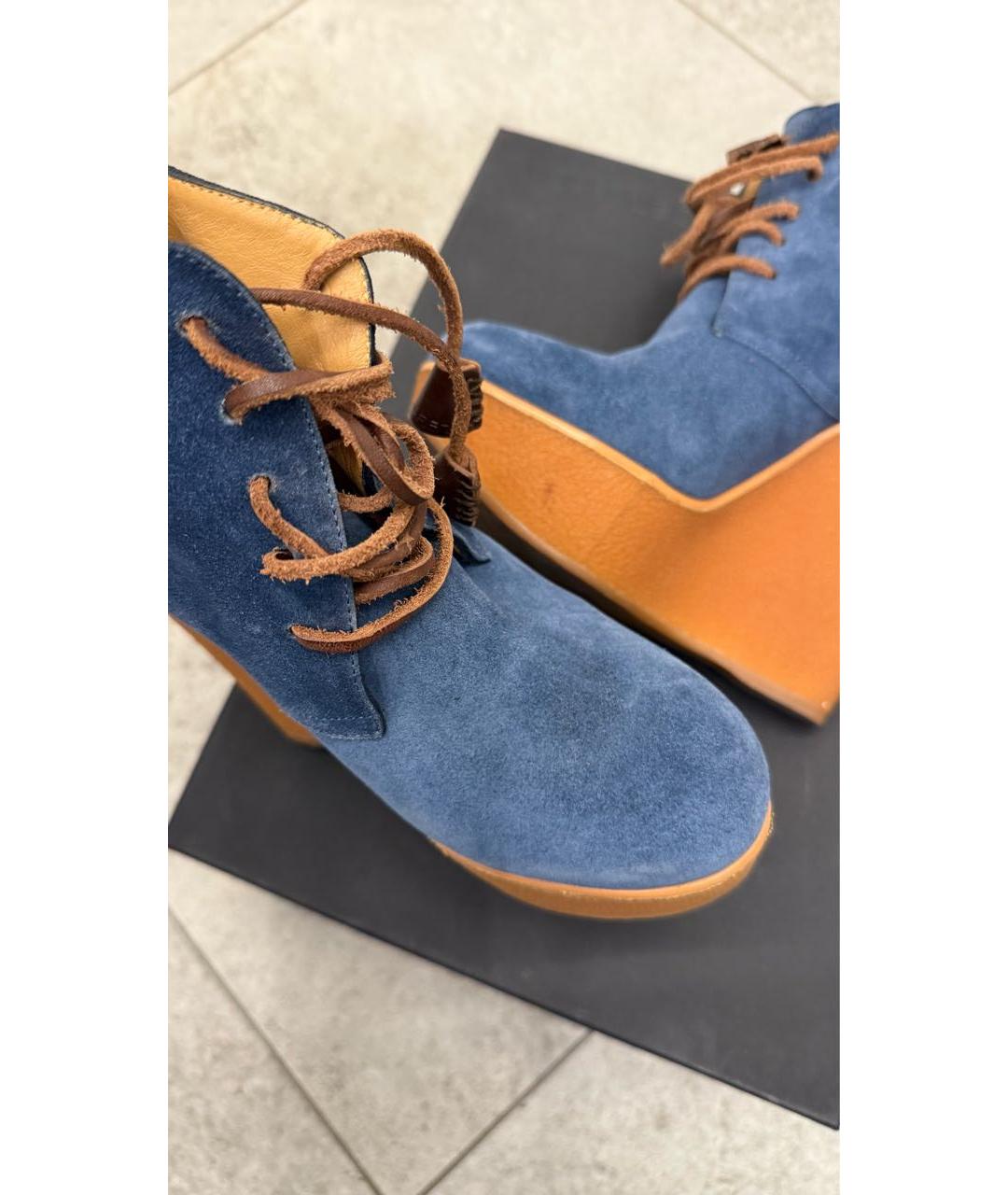 DSQUARED2 Синие замшевые ботильоны, фото 7