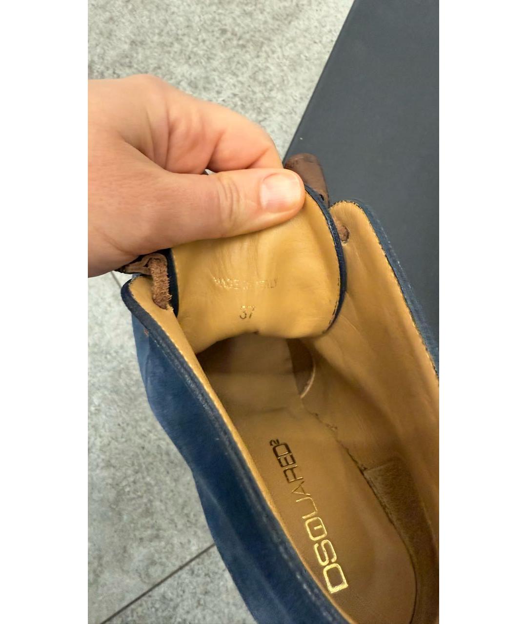 DSQUARED2 Синие замшевые ботильоны, фото 5