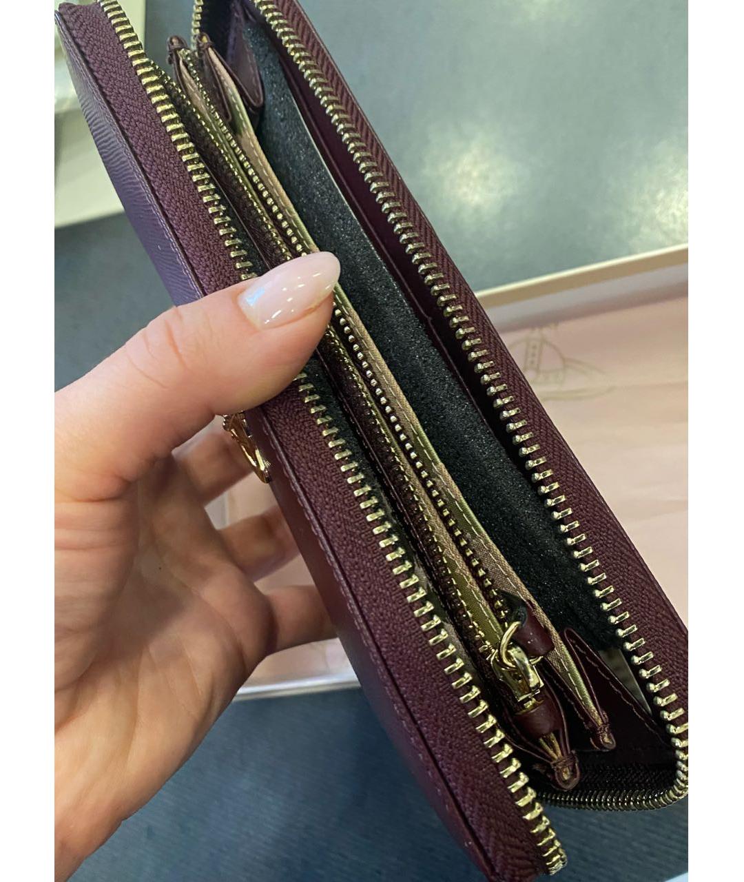 VIVIENNE WESTWOOD Бордовый кожаный кошелек, фото 3