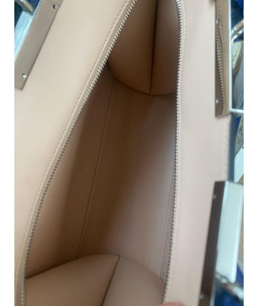 FENDI Синяя кожаная сумка с короткими ручками, фото 4