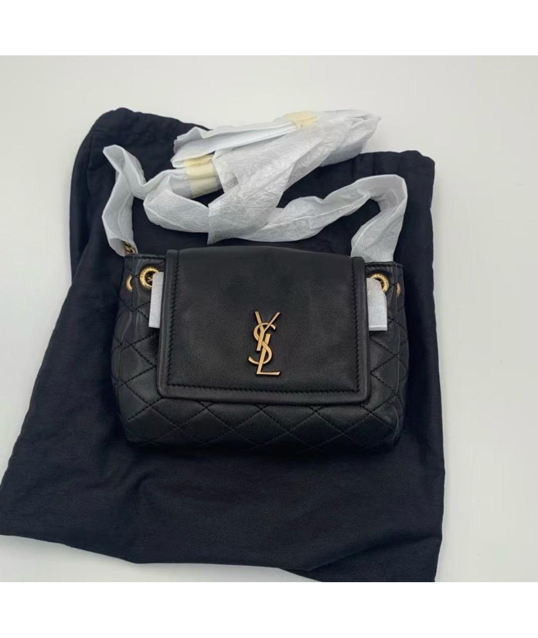 SAINT LAURENT Черная кожаная сумка через плечо, фото 8