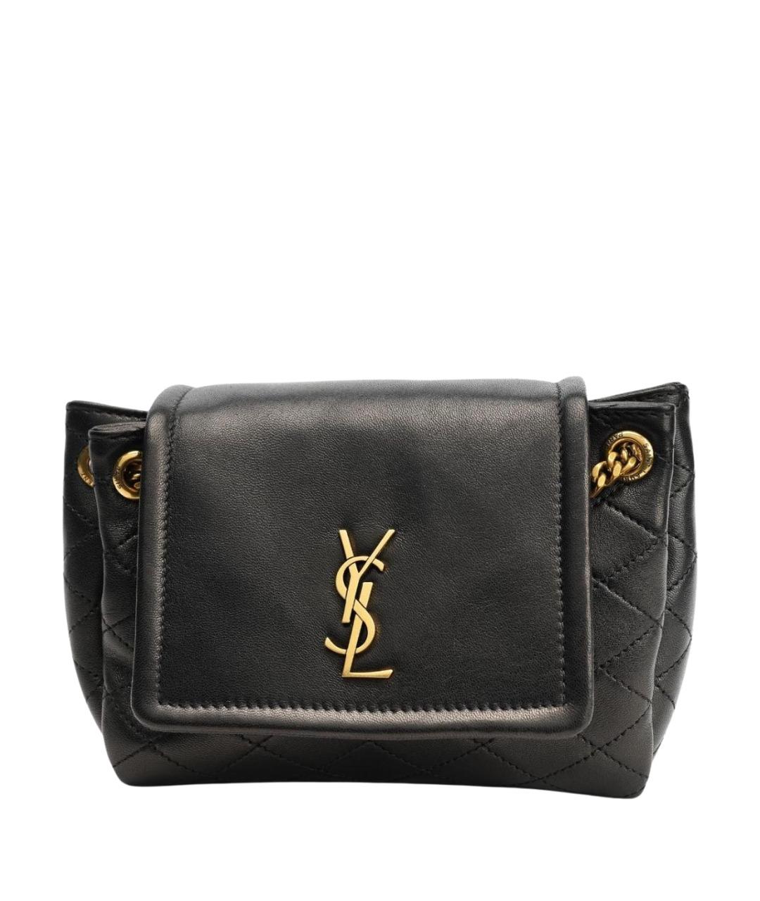 SAINT LAURENT Черная кожаная сумка через плечо, фото 1
