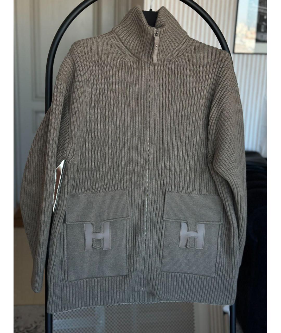 HERMES Серый кардиган, фото 4
