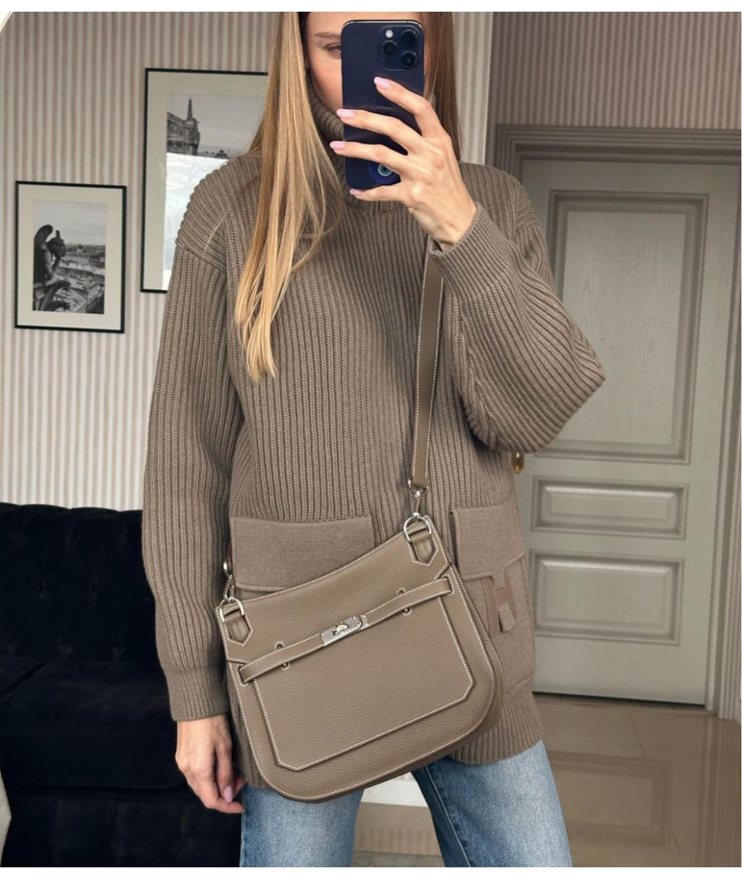 HERMES Серый кардиган, фото 3