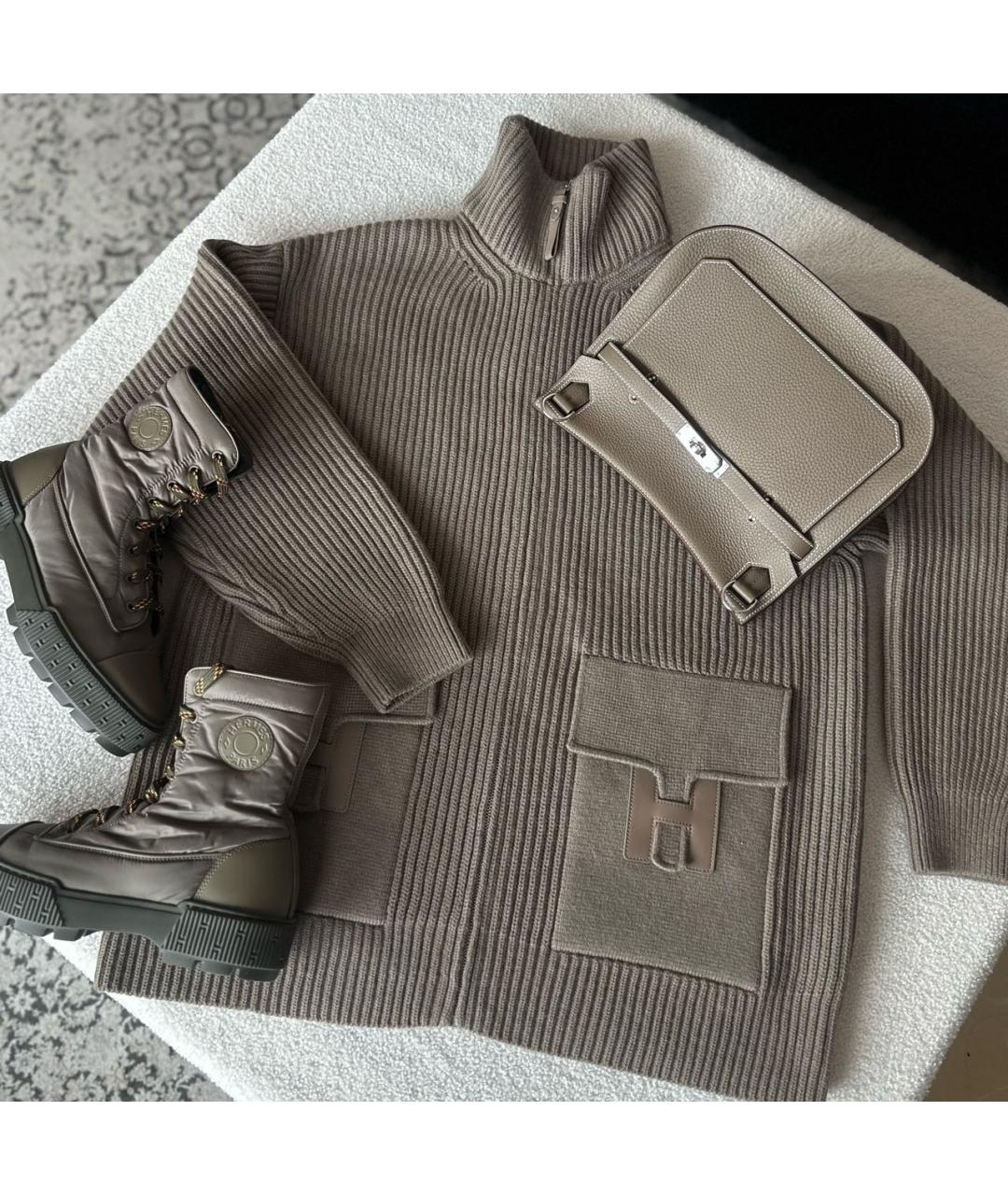 HERMES Серый кардиган, фото 2