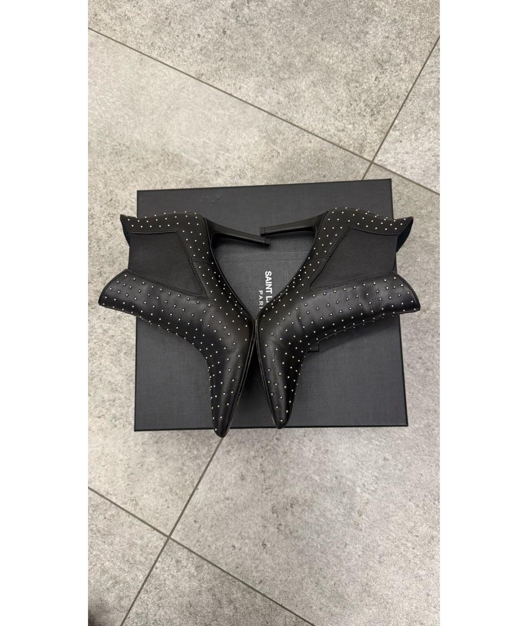 SAINT LAURENT Черные кожаные ботильоны, фото 7