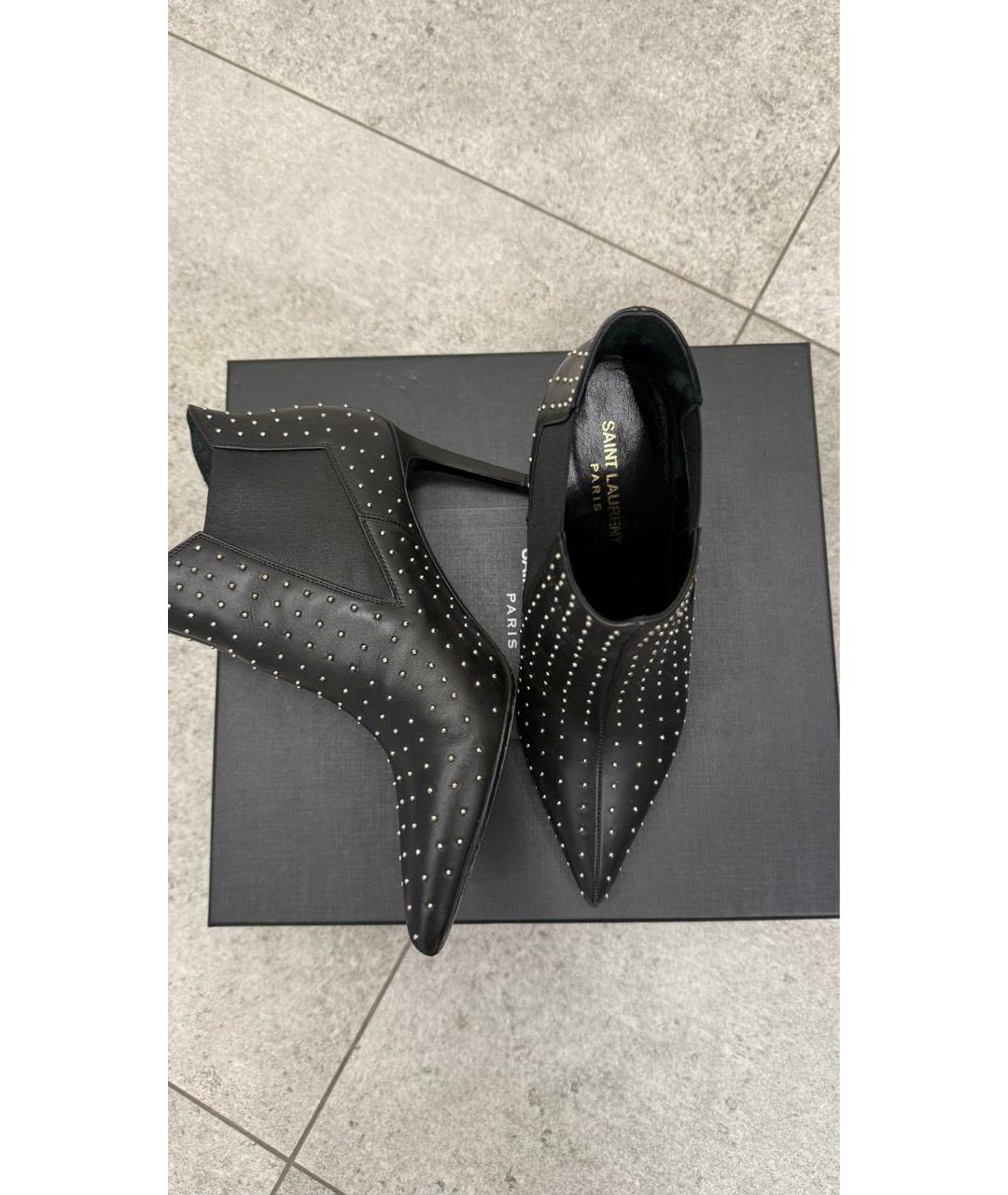 SAINT LAURENT Черные кожаные ботильоны, фото 6