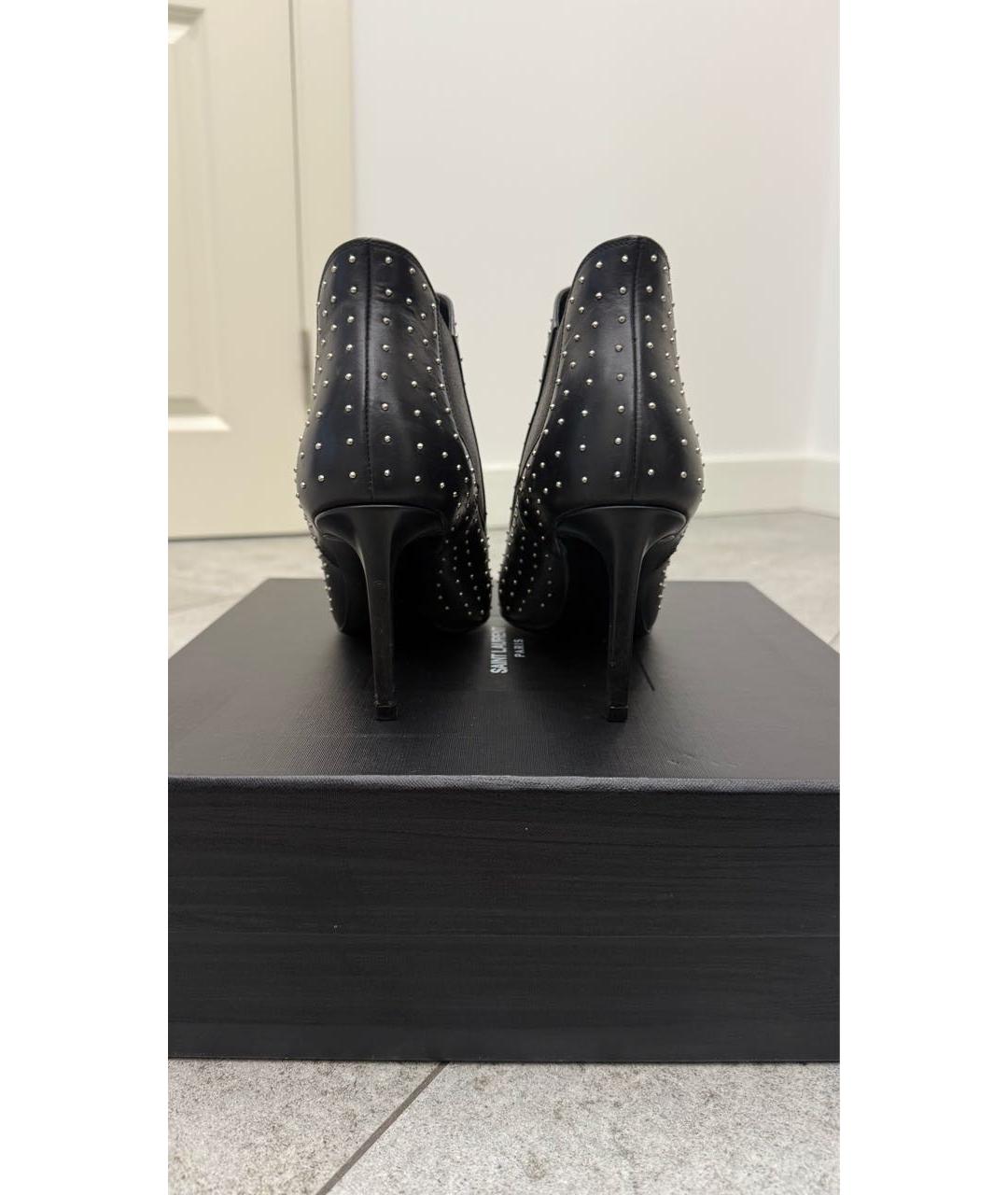 SAINT LAURENT Черные кожаные ботильоны, фото 4