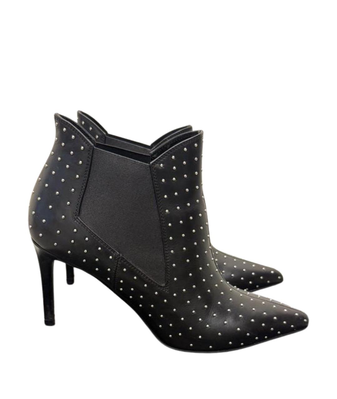 SAINT LAURENT Черные кожаные ботильоны, фото 1