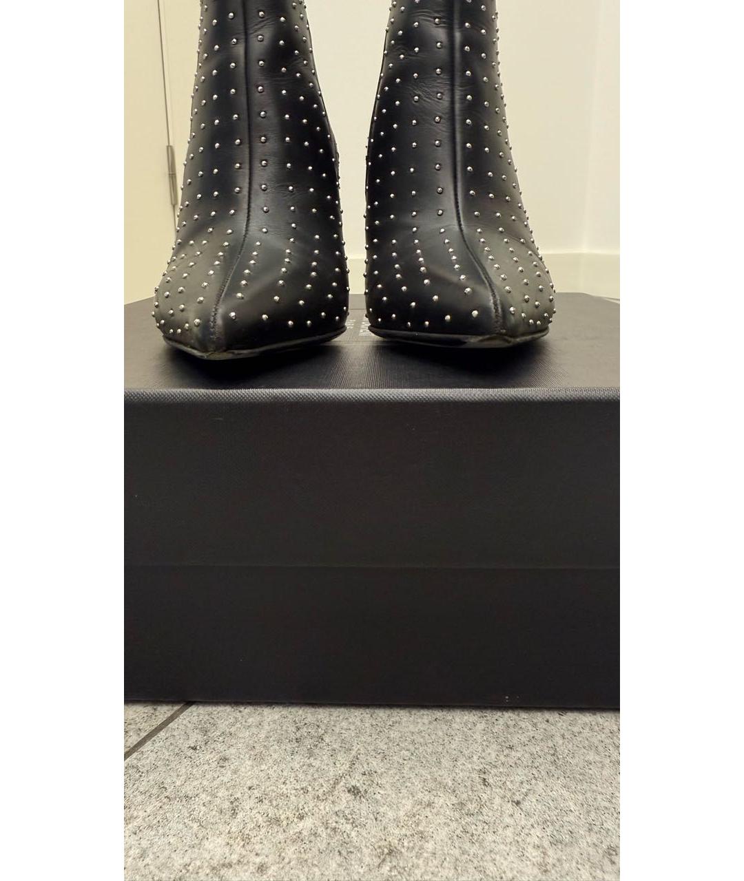 SAINT LAURENT Черные кожаные ботильоны, фото 5