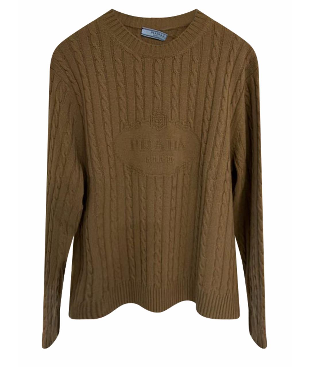 PRADA Коричневый кашемировый джемпер / свитер, фото 1