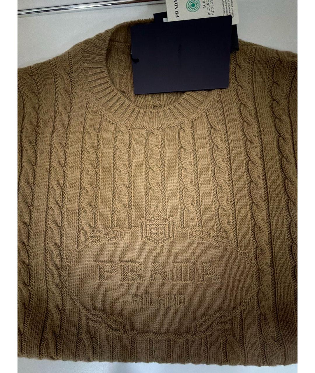 PRADA Коричневый кашемировый джемпер / свитер, фото 4