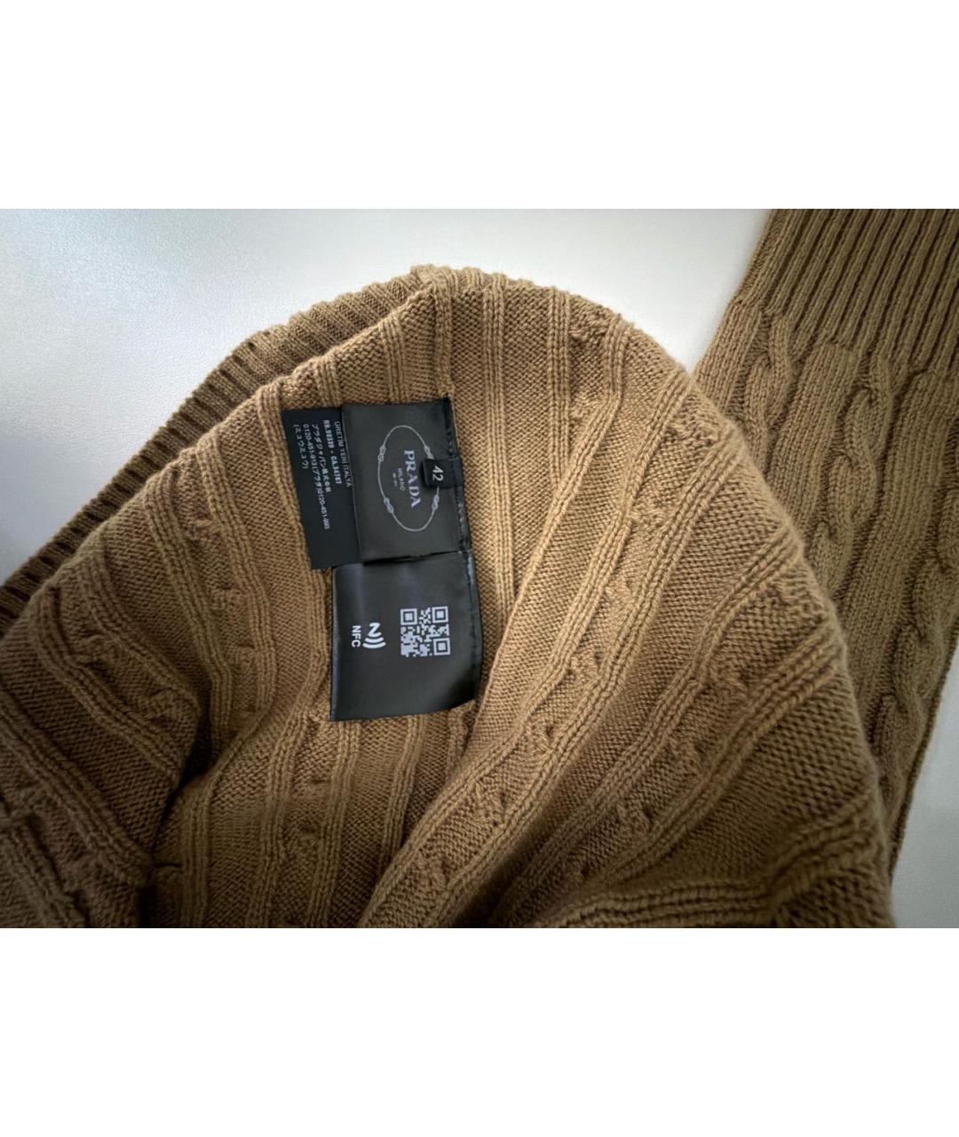 PRADA Коричневый кашемировый джемпер / свитер, фото 5