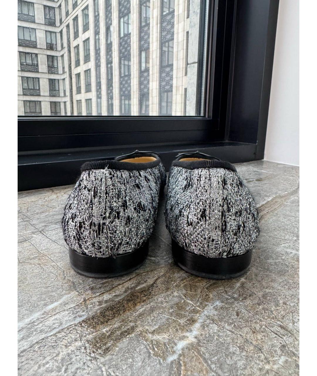 CHANEL Серые текстильные балетки, фото 4