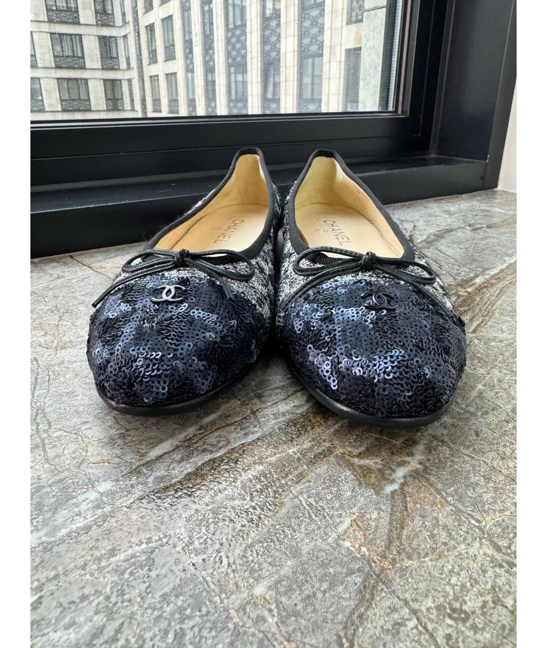 CHANEL Серые текстильные балетки, фото 2