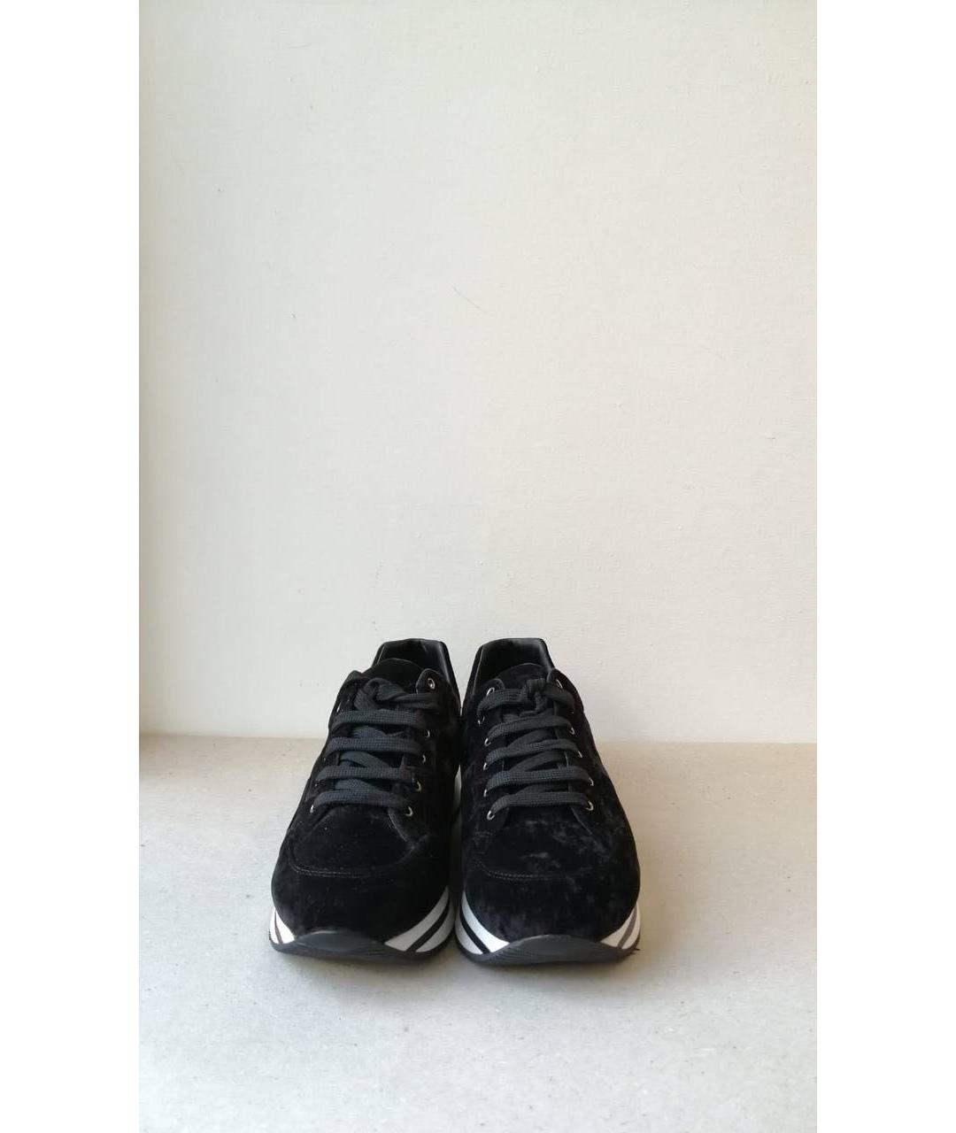 HOGAN Черные бархатные кроссовки, фото 2