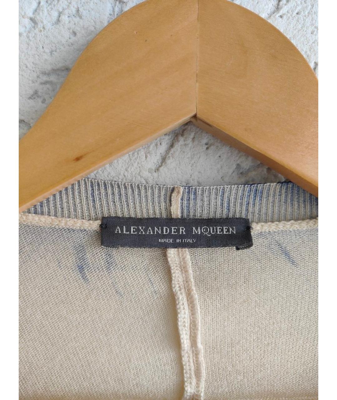 ALEXANDER MCQUEEN Бежевый кашемировый кардиган, фото 7