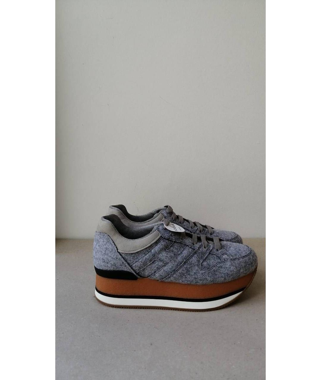 HOGAN Серые текстильные кроссовки, фото 4