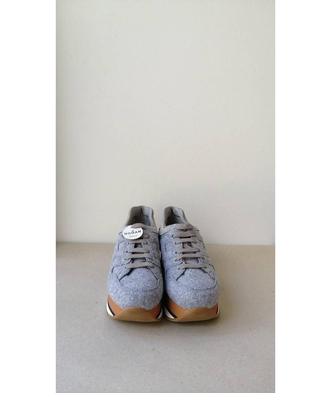 HOGAN Серые текстильные кроссовки, фото 2