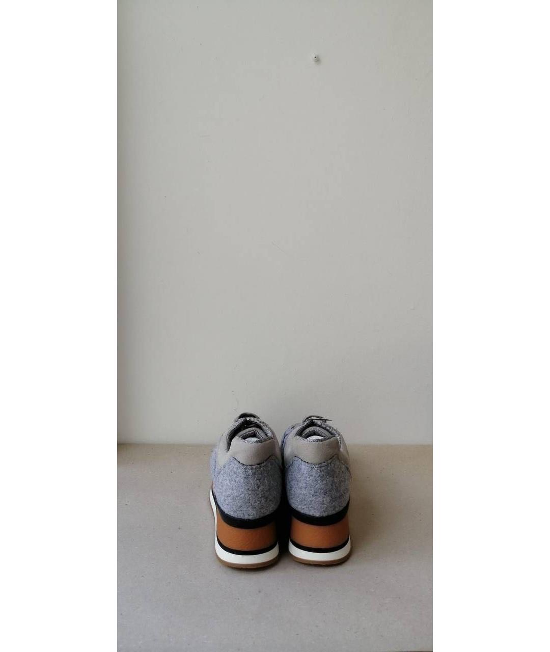 HOGAN Серые текстильные кроссовки, фото 3