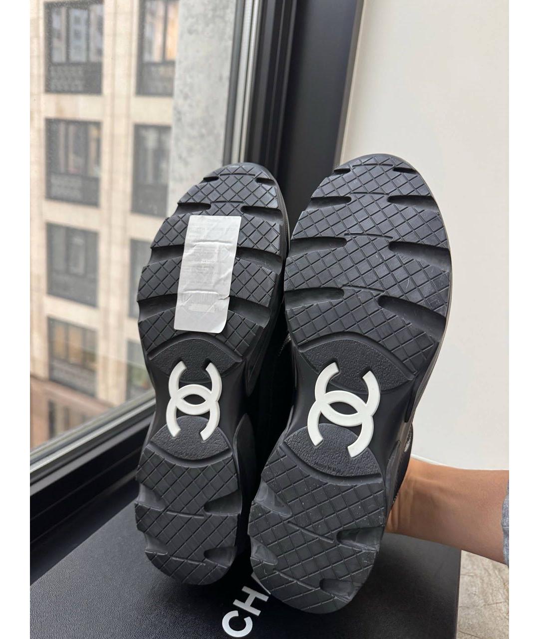 CHANEL Черные текстильные кроссовки, фото 5