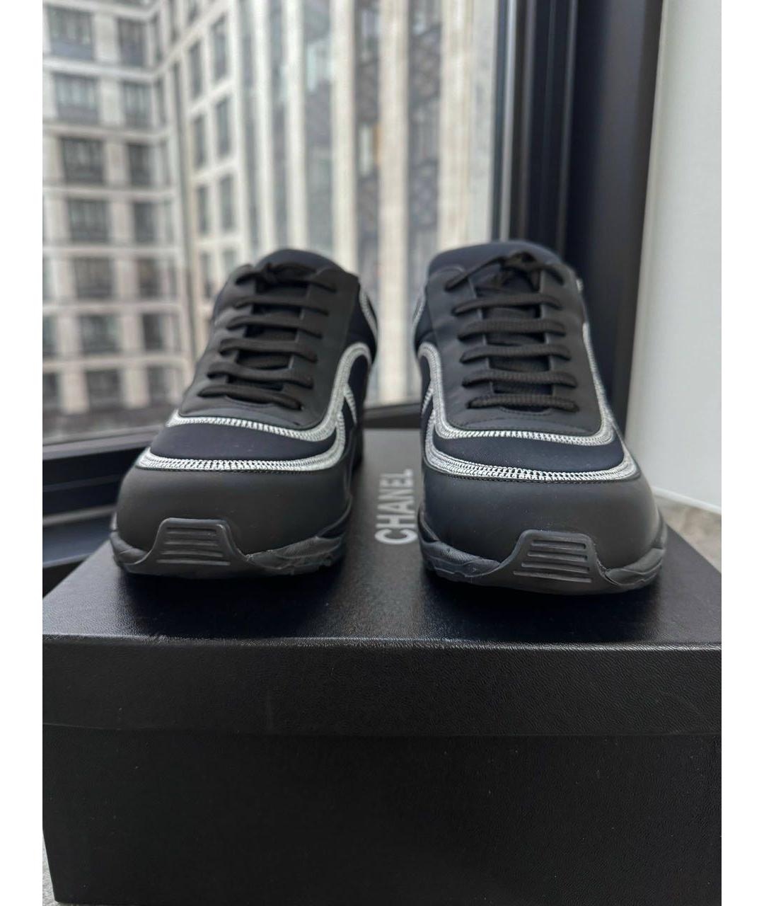 CHANEL Черные текстильные кроссовки, фото 2