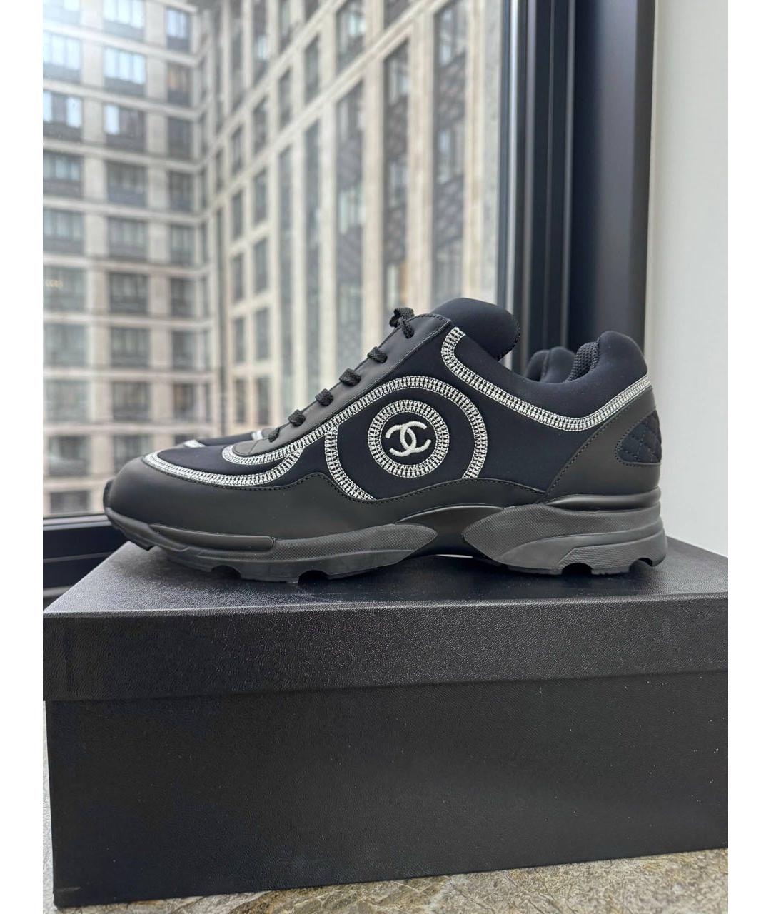 CHANEL Черные текстильные кроссовки, фото 6