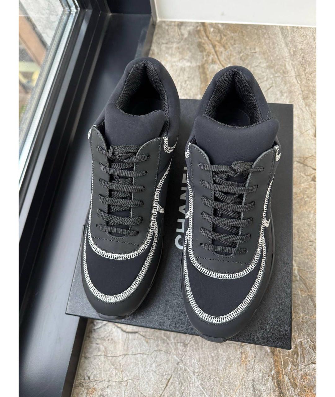 CHANEL Черные текстильные кроссовки, фото 3