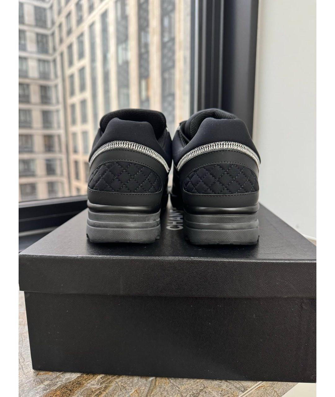 CHANEL Черные текстильные кроссовки, фото 4