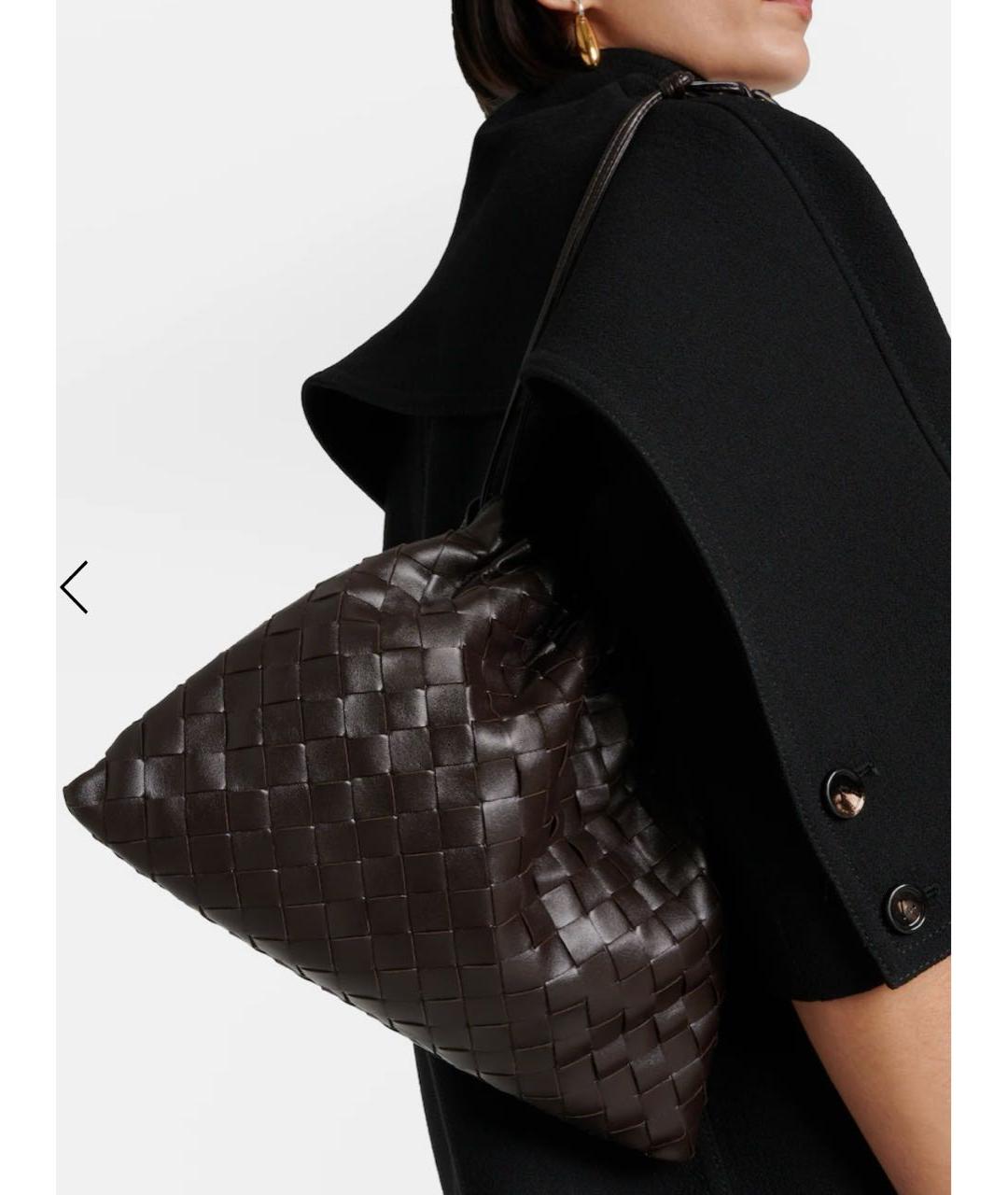 BOTTEGA VENETA Коричневая кожаная сумка через плечо, фото 2