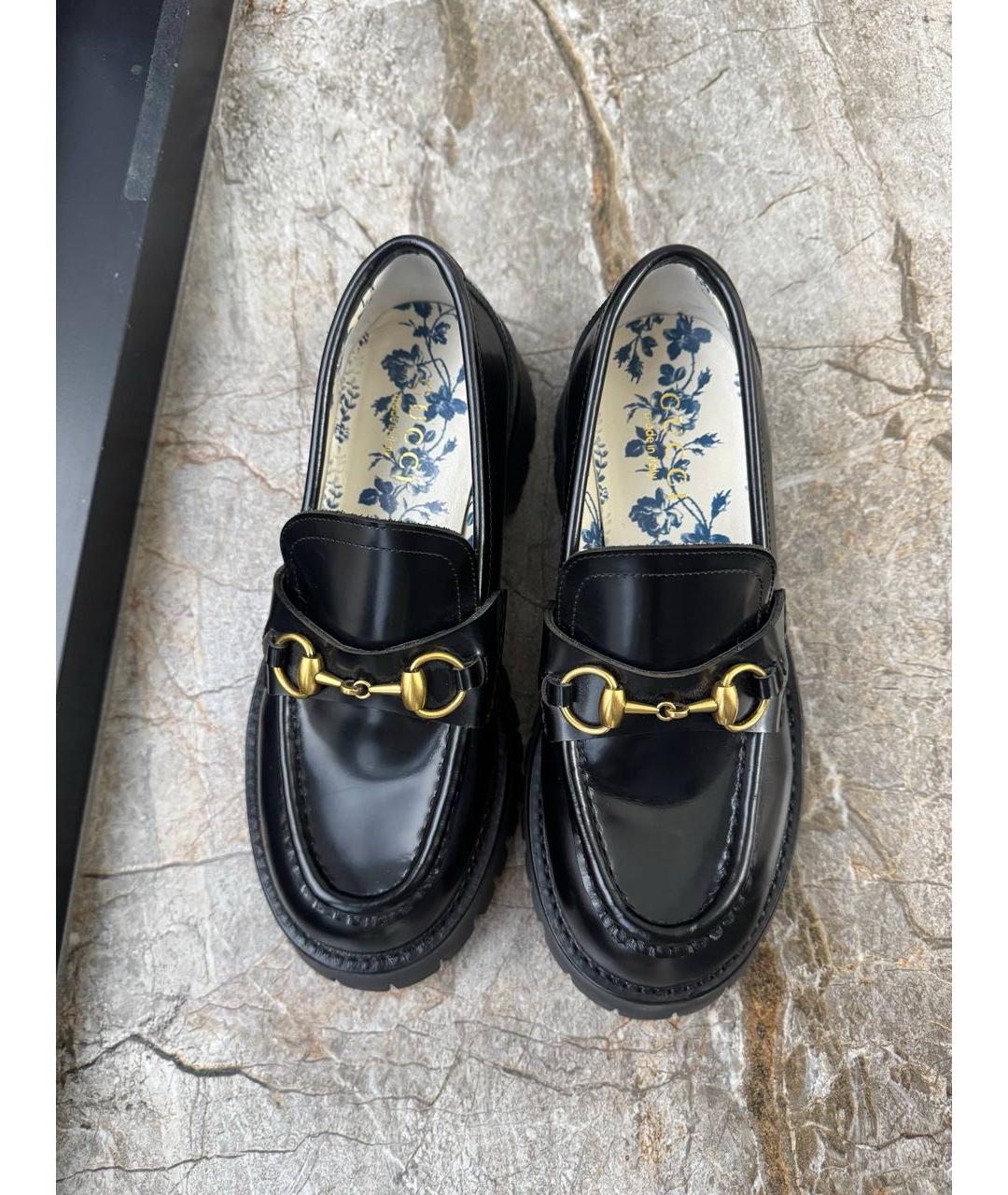 GUCCI Черные кожаные лоферы, фото 3