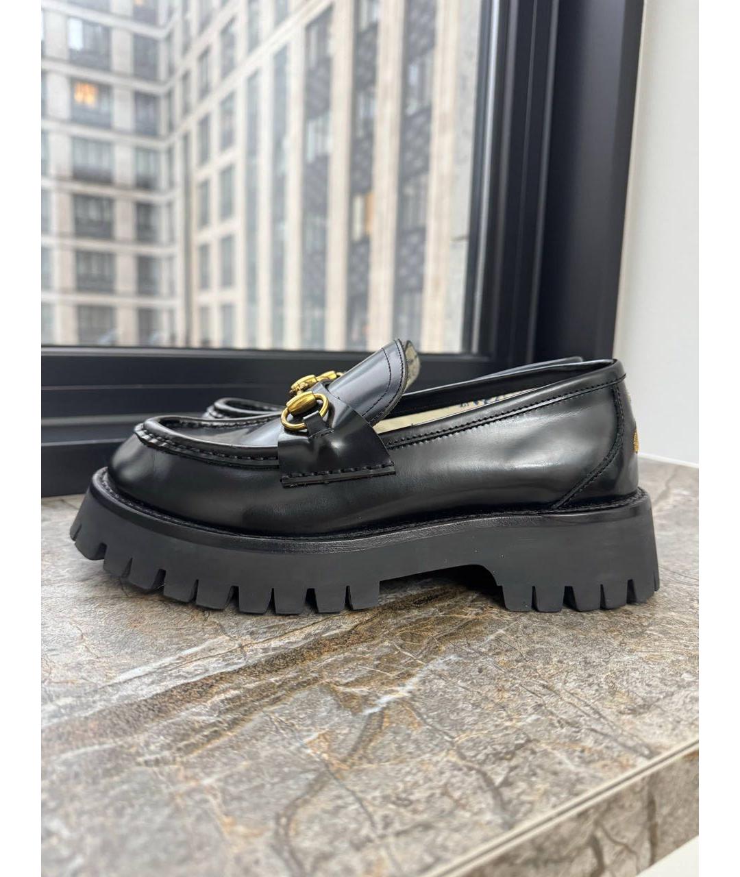GUCCI Черные кожаные лоферы, фото 6