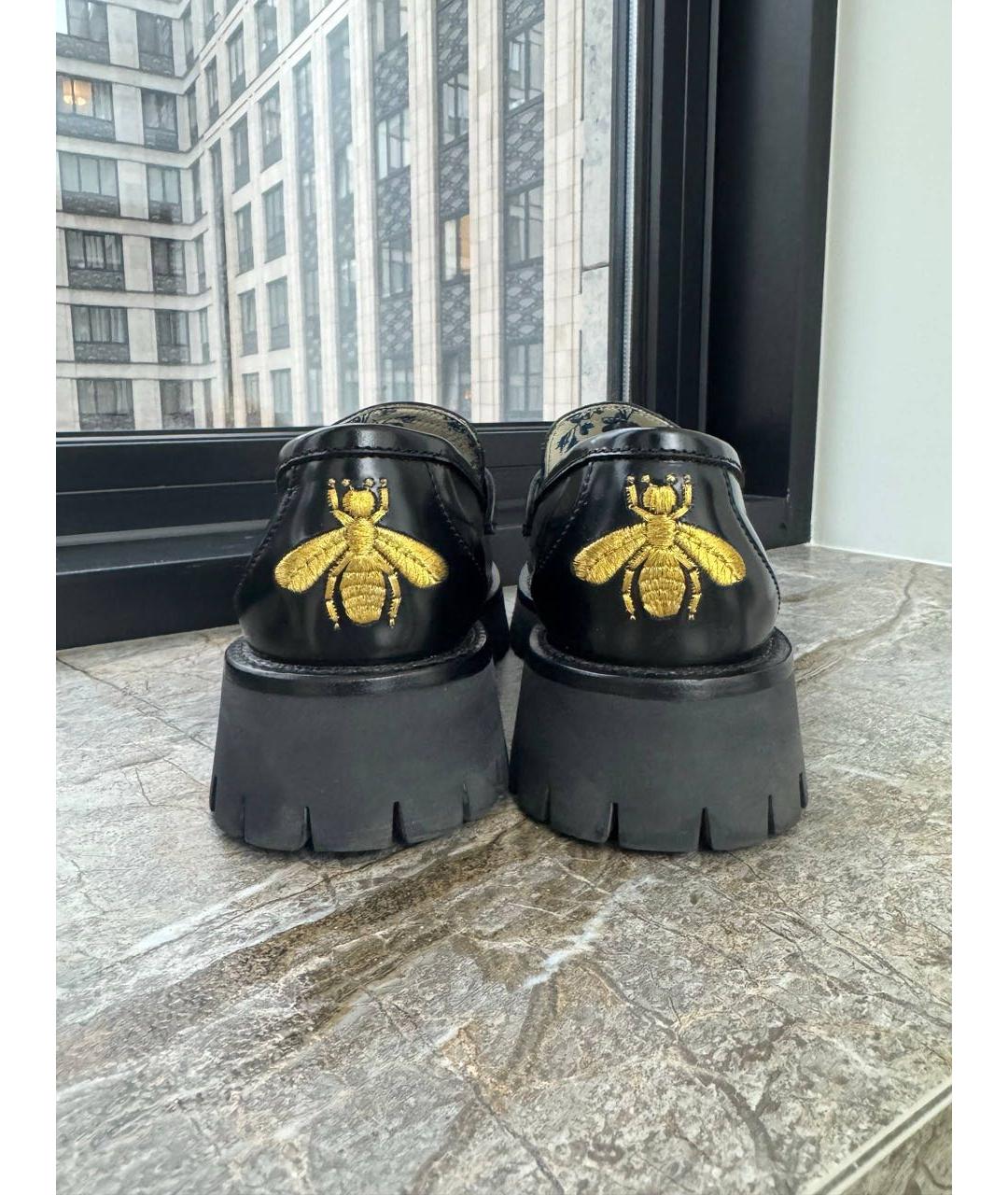 GUCCI Черные кожаные лоферы, фото 4