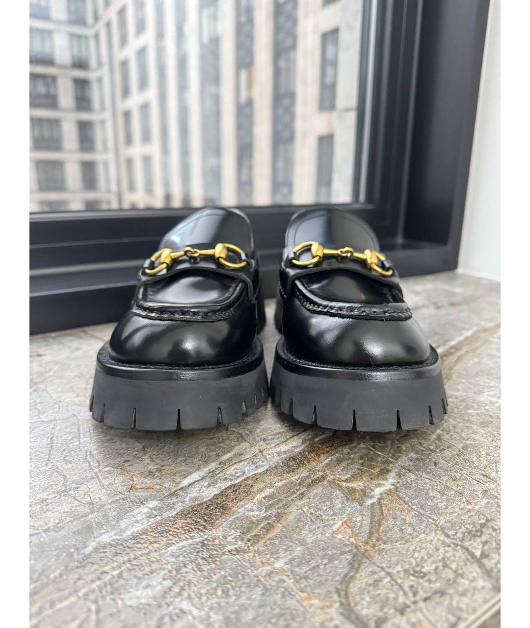 GUCCI Черные кожаные лоферы, фото 2