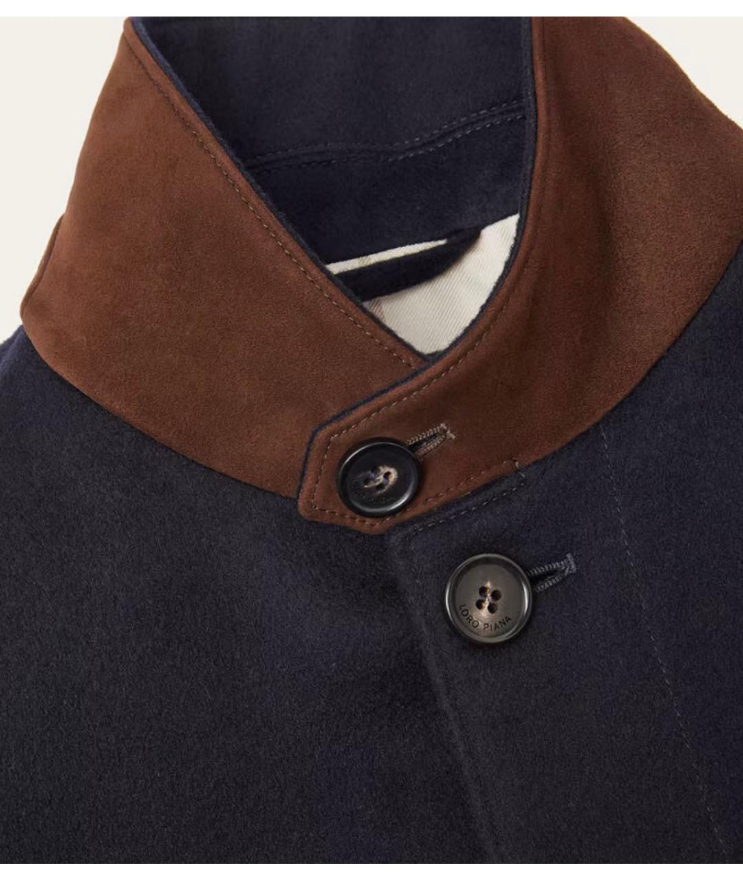 LORO PIANA Темно-синее кашемировое пальто, фото 4