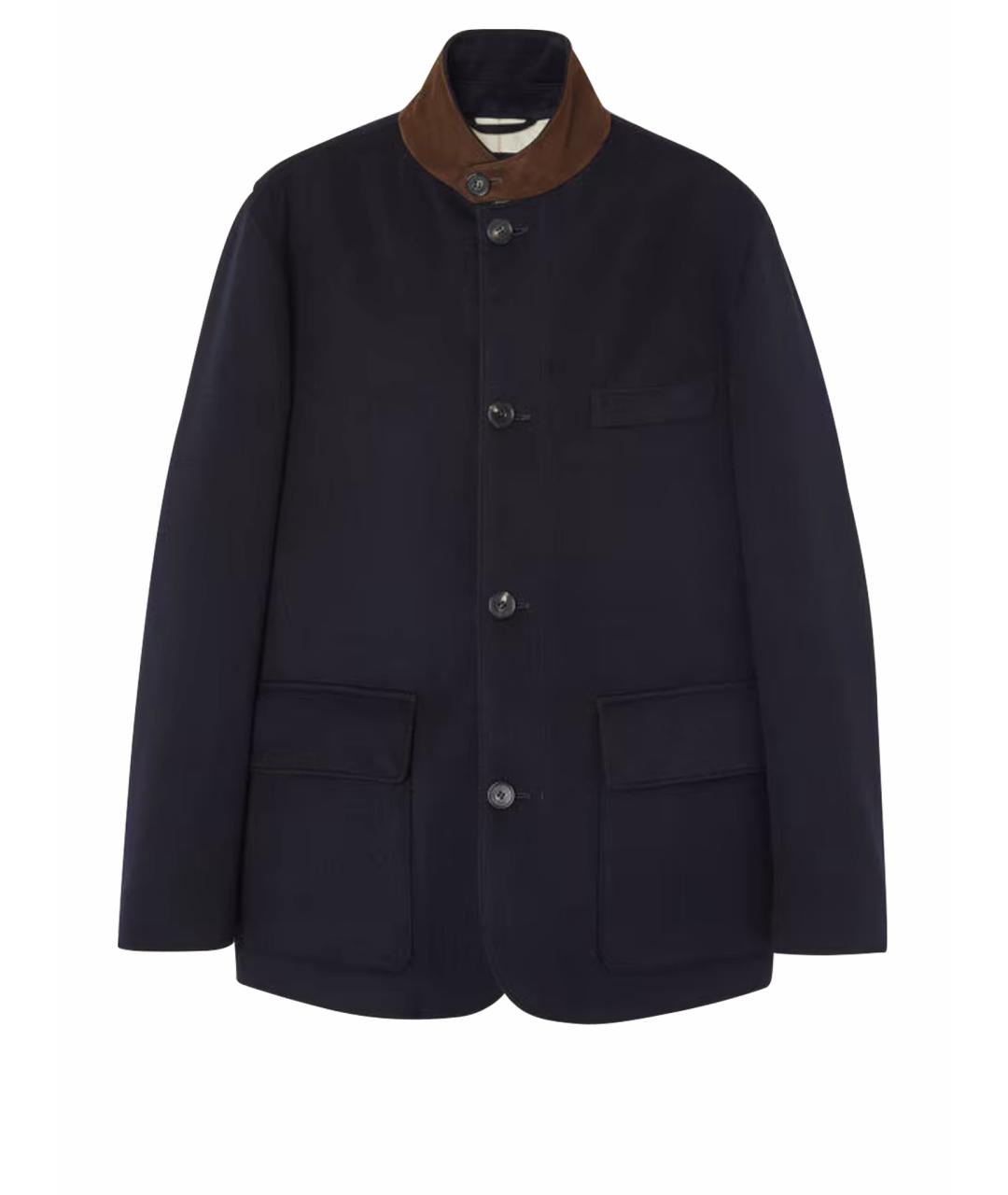 LORO PIANA Темно-синее кашемировое пальто, фото 1