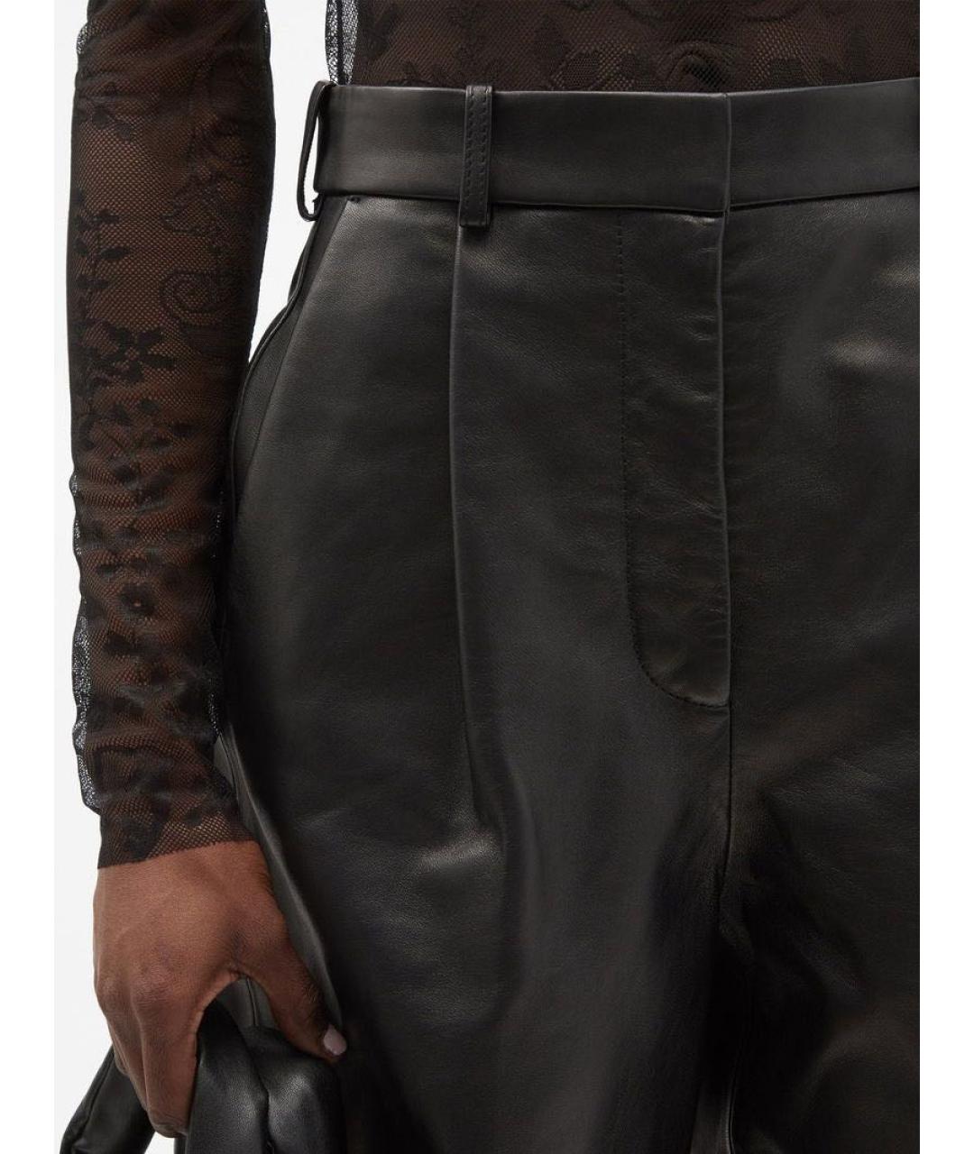 ACNE STUDIOS Черные кожаные прямые брюки, фото 4