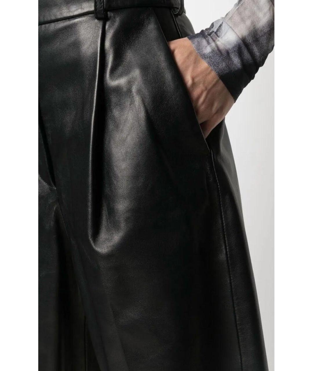 ACNE STUDIOS Черные кожаные прямые брюки, фото 3