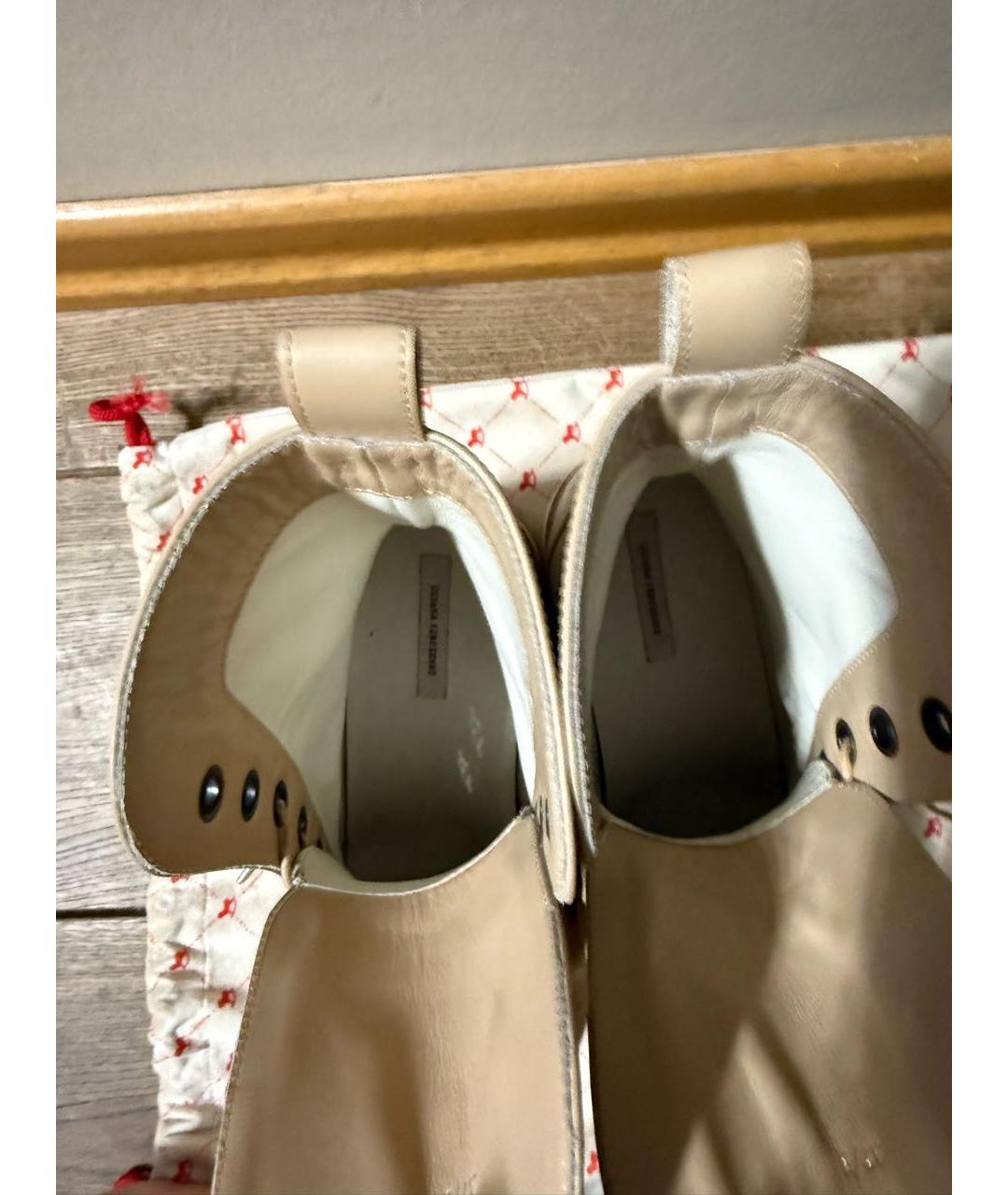 ULYANA SERGEENKO Бежевые кожаные ботинки, фото 6