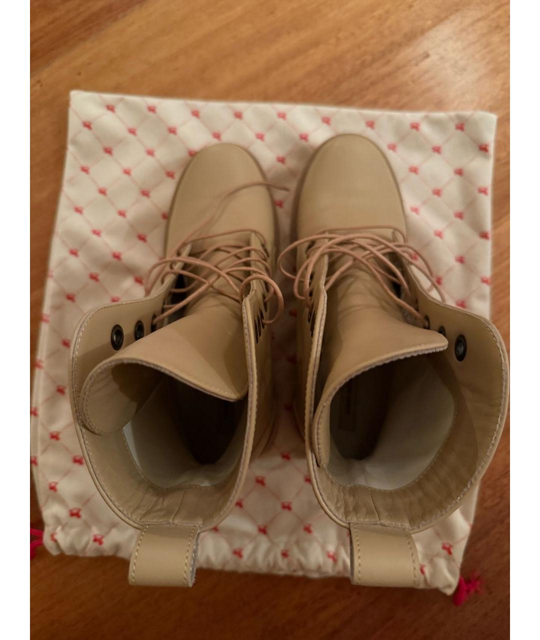 ULYANA SERGEENKO Бежевые кожаные ботинки, фото 3