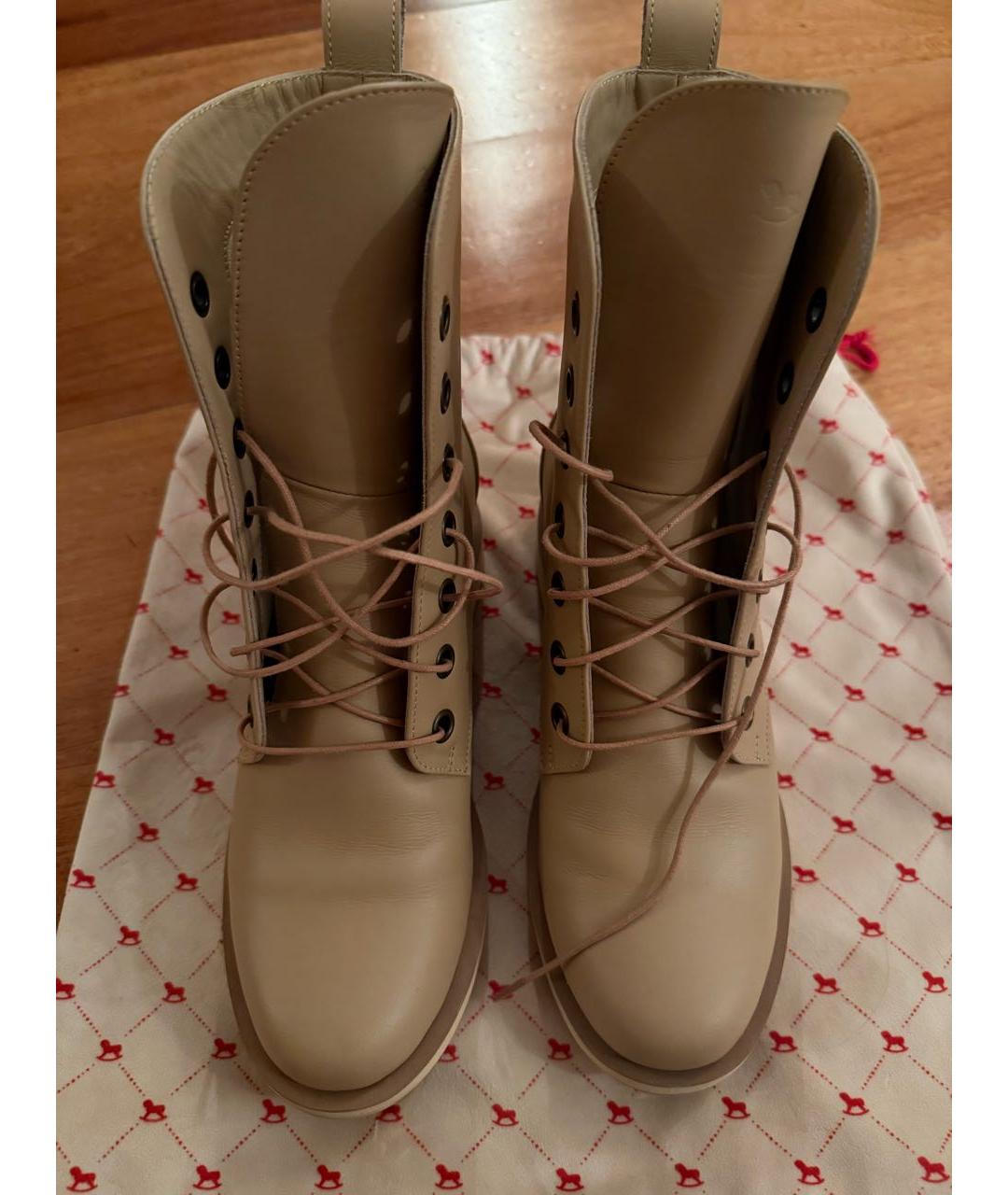 ULYANA SERGEENKO Бежевые кожаные ботинки, фото 4