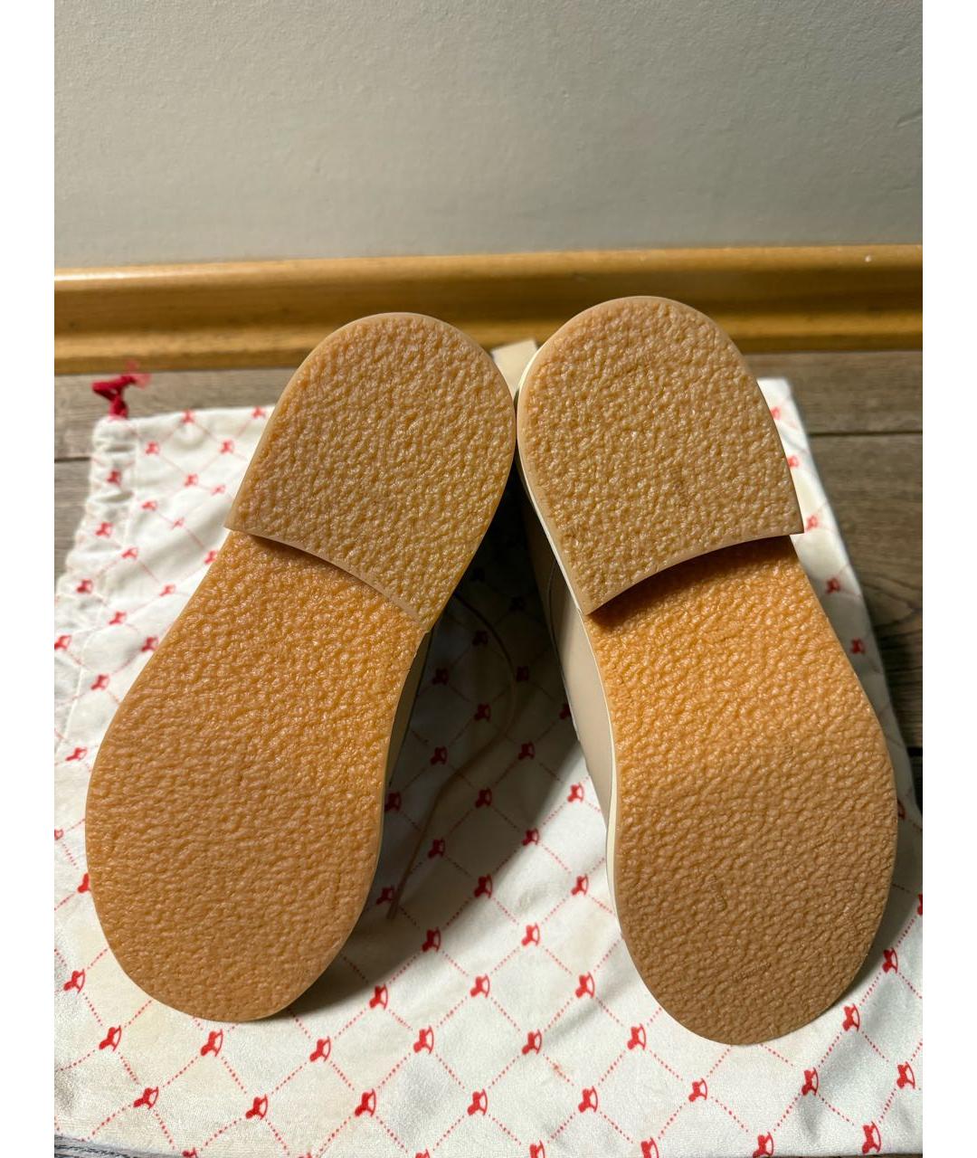 ULYANA SERGEENKO Бежевые кожаные ботинки, фото 7